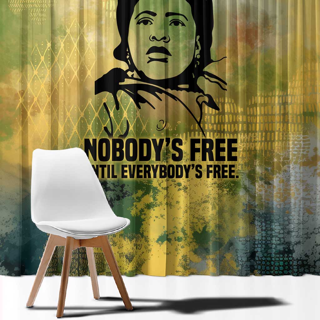 Fannie Lou Hamer Window Curtain Unbossable Quote Design Protest Silhouettes and Voting Rights Tribute - African Pride