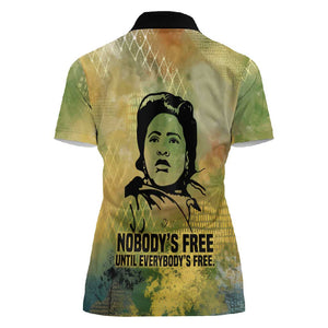Fannie Lou Hamer Women Polo Shirt Unbossable Quote Design Protest Silhouettes and Voting Rights Tribute - African Pride