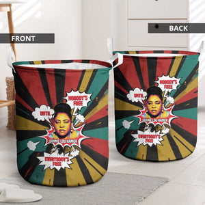Fannie Lou Hamer Laundry Basket with Pop Art Comic Style Design Bold Quote and Civil Rights Tribute - African Pride