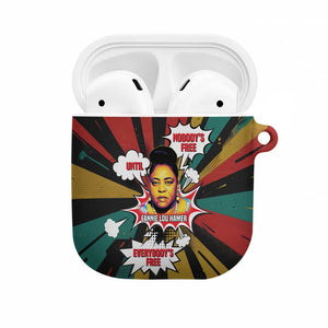 Fannie Lou Hamer AirPods Case with Pop Art Comic Style Design Bold Quote and Civil Rights Tribute - African Pride