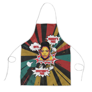 Fannie Lou Hamer Apron with Pop Art Comic Style Design Bold Quote and Civil Rights Tribute - African Pride