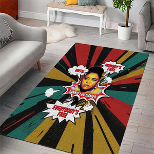 Fannie Lou Hamer Area Rug with Pop Art Comic Style Design Bold Quote and Civil Rights Tribute - African Pride