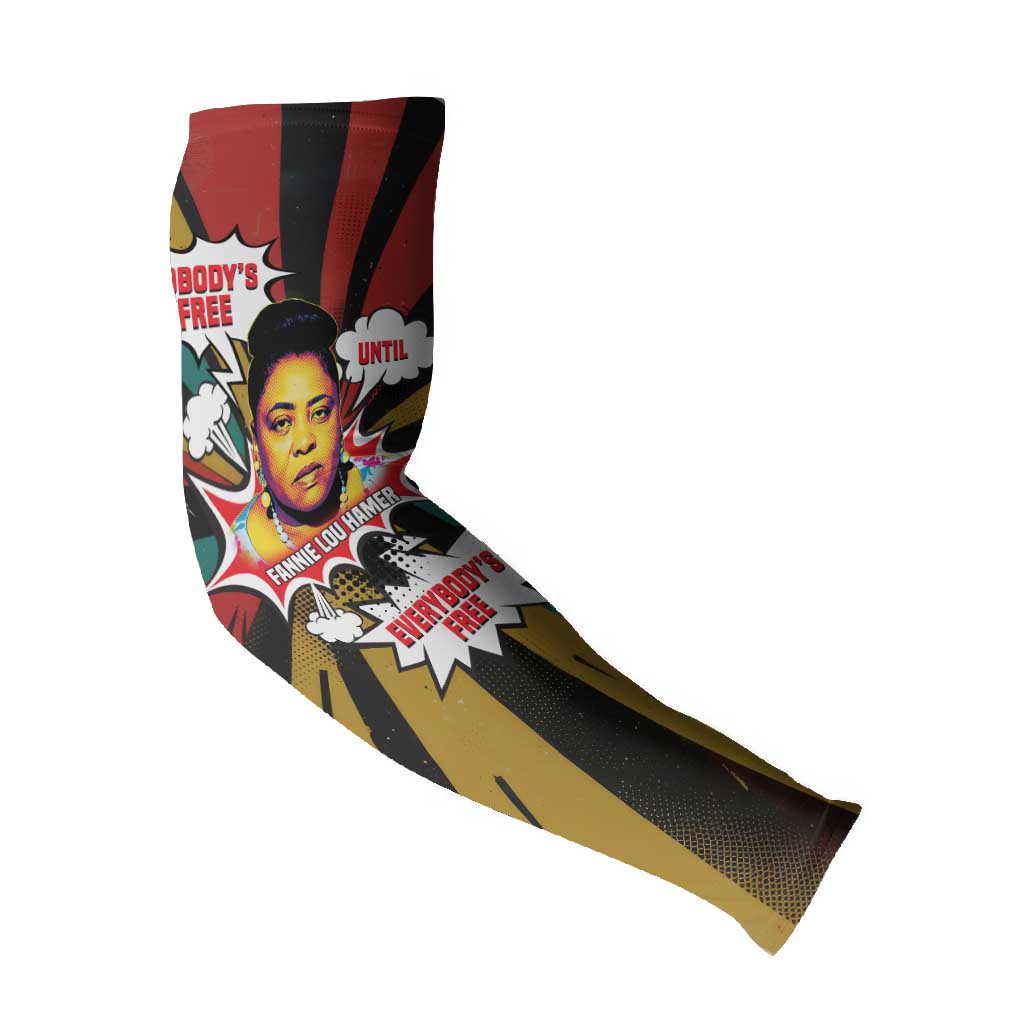 Fannie Lou Hamer Arm Sleeves with Pop Art Comic Style Design Bold Quote and Civil Rights Tribute - African Pride