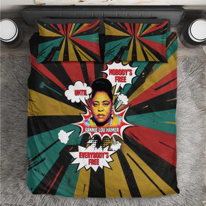 Fannie Lou Hamer Bedding Set with Pop Art Comic Style Design Bold Quote and Civil Rights Tribute - African Pride