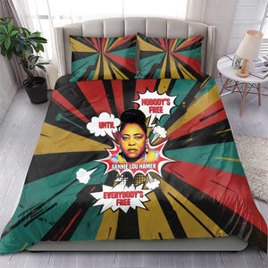 Fannie Lou Hamer Bedding Set with Pop Art Comic Style Design Bold Quote and Civil Rights Tribute - African Pride