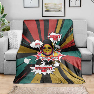 Fannie Lou Hamer Blanket with Pop Art Comic Style Design Bold Quote and Civil Rights Tribute - African Pride