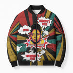 Fannie Lou Hamer Bomber Puffer Jacket with Pop Art Comic Style Design Bold Quote and Civil Rights Tribute - African Pride