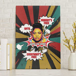Fannie Lou Hamer Canvas Wall Art with Pop Art Comic Style Design Bold Quote and Civil Rights Tribute - African Pride