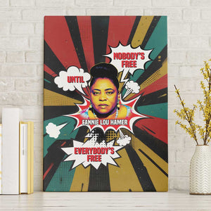 Fannie Lou Hamer Canvas Wall Art with Pop Art Comic Style Design Bold Quote and Civil Rights Tribute - African Pride