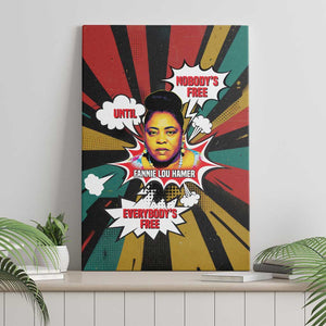 Fannie Lou Hamer Canvas Wall Art with Pop Art Comic Style Design Bold Quote and Civil Rights Tribute - African Pride