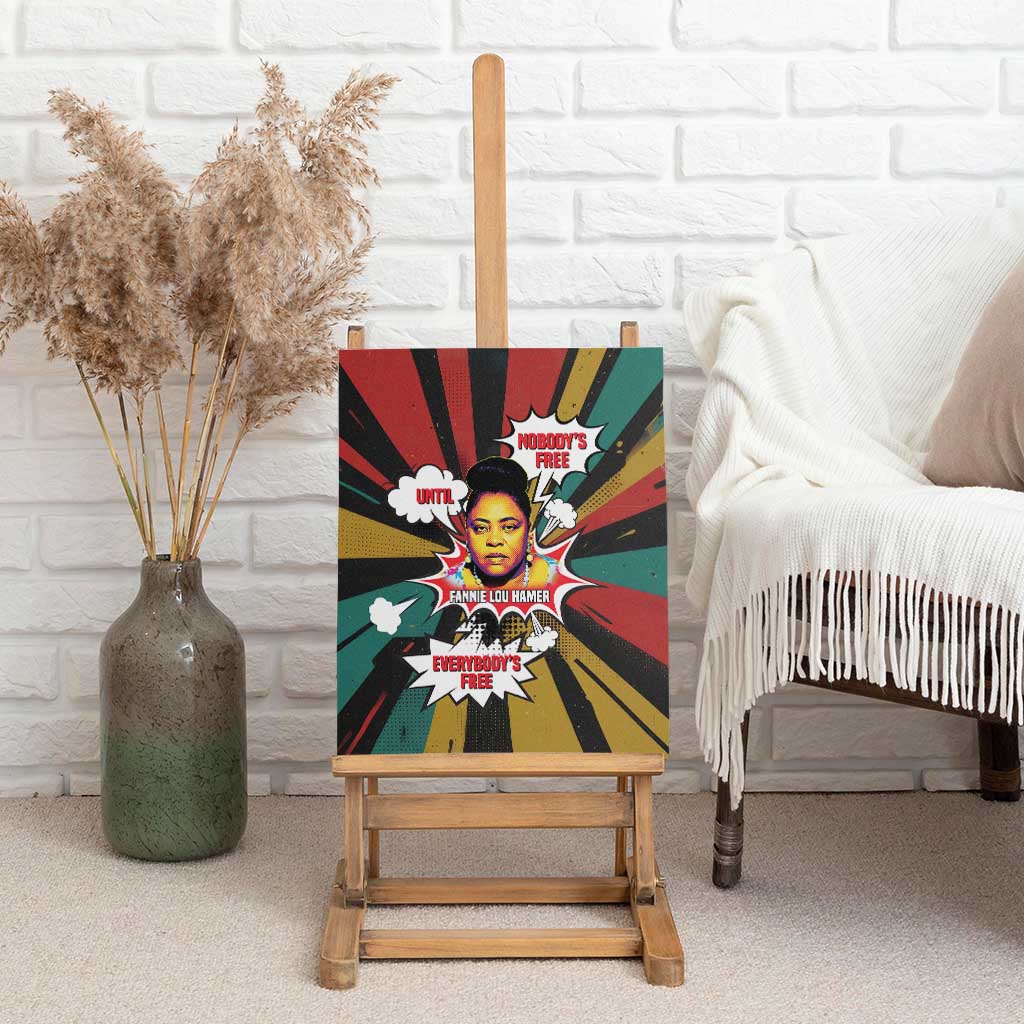 Fannie Lou Hamer Canvas Wall Art with Pop Art Comic Style Design Bold Quote and Civil Rights Tribute - African Pride