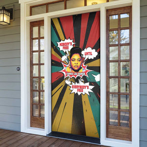 Fannie Lou Hamer Door Cover with Pop Art Comic Style Design Bold Quote and Civil Rights Tribute - African Pride