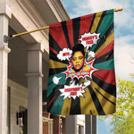 Fannie Lou Hamer Garden Flag with Pop Art Comic Style Design Bold Quote and Civil Rights Tribute - African Pride