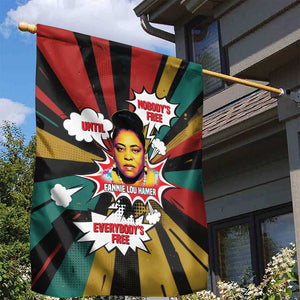 Fannie Lou Hamer Garden Flag with Pop Art Comic Style Design Bold Quote and Civil Rights Tribute - African Pride