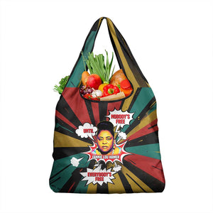 Fannie Lou Hamer Grocery Bag with Pop Art Comic Style Design Bold Quote and Civil Rights Tribute - African Pride