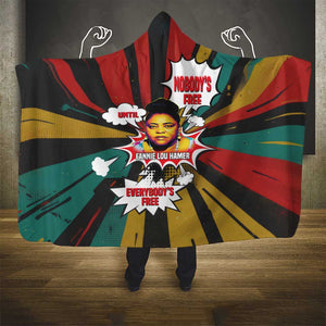 Fannie Lou Hamer Hooded Blanket with Pop Art Comic Style Design Bold Quote and Civil Rights Tribute - African Pride