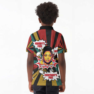 Fannie Lou Hamer Kid Polo Shirt with Pop Art Comic Style Design Bold Quote and Civil Rights Tribute - African Pride
