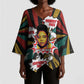Fannie Lou Hamer Kimono Sleeve Blouse with Pop Art Comic Style Design Bold Quote and Civil Rights Tribute - African Pride
