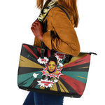 Fannie Lou Hamer Leather Tote Bag with Pop Art Comic Style Design Bold Quote and Civil Rights Tribute - African Pride