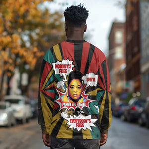 Fannie Lou Hamer Long Sleeve Shirt with Pop Art Comic Style Design Bold Quote and Civil Rights Tribute - African Pride