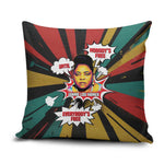 Fannie Lou Hamer Pillow Cover with Pop Art Comic Style Design Bold Quote and Civil Rights Tribute - African Pride
