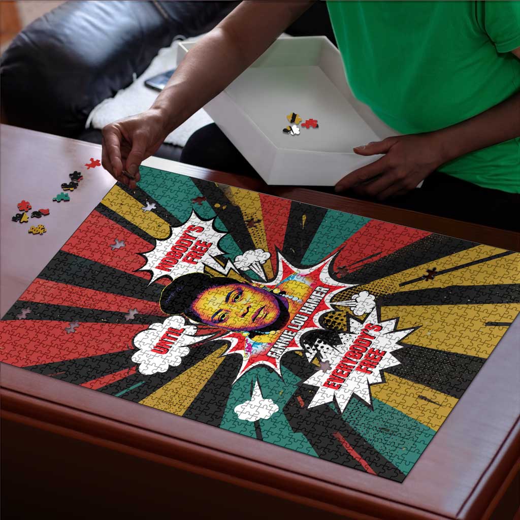 Fannie Lou Hamer Puzzle with Pop Art Comic Style Design Bold Quote and Civil Rights Tribute - African Pride