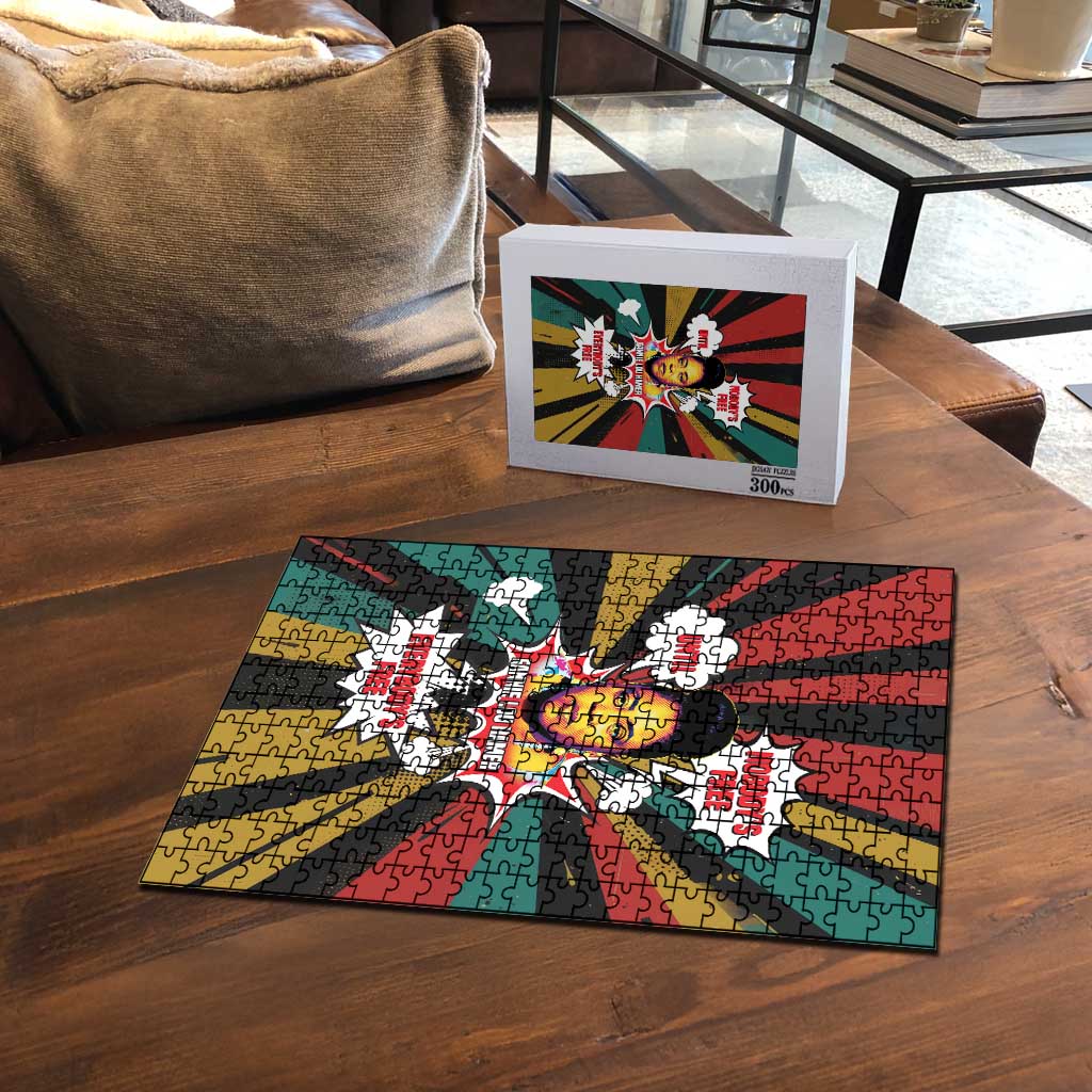Fannie Lou Hamer Puzzle with Pop Art Comic Style Design Bold Quote and Civil Rights Tribute - African Pride