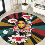 Fannie Lou Hamer Round Carpet with Pop Art Comic Style Design Bold Quote and Civil Rights Tribute - African Pride