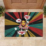 Fannie Lou Hamer Rubber Doormat with Pop Art Comic Style Design Bold Quote and Civil Rights Tribute - African Pride