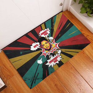 Fannie Lou Hamer Rubber Doormat with Pop Art Comic Style Design Bold Quote and Civil Rights Tribute - African Pride