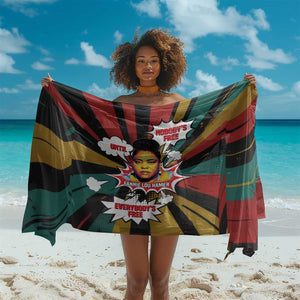 Fannie Lou Hamer Sarong with Pop Art Comic Style Design Bold Quote and Civil Rights Tribute - African Pride