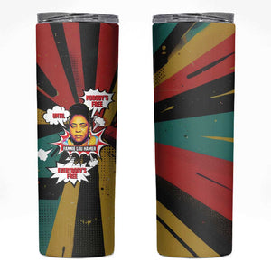 Fannie Lou Hamer Skinny Tumbler with Pop Art Comic Style Design Bold Quote and Civil Rights Tribute - African Pride