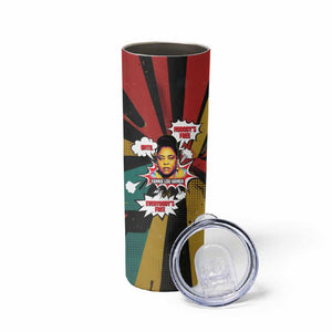 Fannie Lou Hamer Skinny Tumbler with Pop Art Comic Style Design Bold Quote and Civil Rights Tribute - African Pride