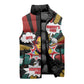 Fannie Lou Hamer Sleeveless Puffer Jacket with Pop Art Comic Style Design Bold Quote and Civil Rights Tribute - African Pride