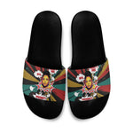 Fannie Lou Hamer Slide Sandals with Pop Art Comic Style Design Bold Quote and Civil Rights Tribute - African Pride