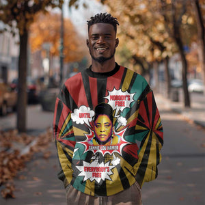 Fannie Lou Hamer Sweatshirt with Pop Art Comic Style Design Bold Quote and Civil Rights Tribute - African Pride
