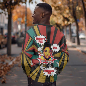 Fannie Lou Hamer Sweatshirt with Pop Art Comic Style Design Bold Quote and Civil Rights Tribute - African Pride