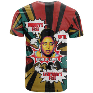 Fannie Lou Hamer T shirt with Pop Art Comic Style Design Bold Quote and Civil Rights Tribute - African Pride