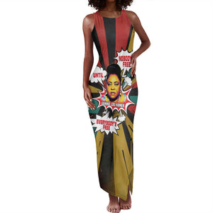 Fannie Lou Hamer Tank Maxi Dress with Pop Art Comic Style Design Bold Quote and Civil Rights Tribute - African Pride