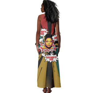 Fannie Lou Hamer Tank Maxi Dress with Pop Art Comic Style Design Bold Quote and Civil Rights Tribute - African Pride