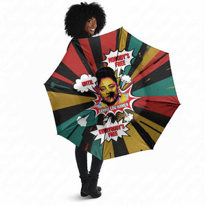 Fannie Lou Hamer Umbrella with Pop Art Comic Style Design Bold Quote and Civil Rights Tribute - African Pride