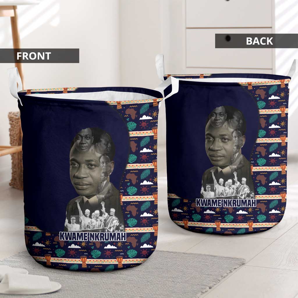 Kwame Nkrumah Laundry Basket Ghana Pan-African Print Design Portrait and Anti-Colonial Legacy Tribute - African Pride