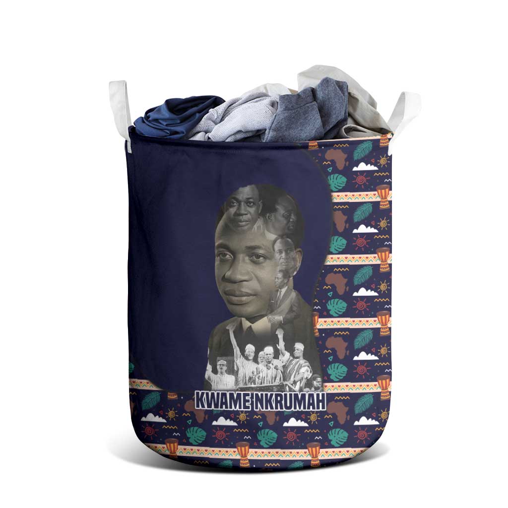 Kwame Nkrumah Laundry Basket Ghana Pan-African Print Design Portrait and Anti-Colonial Legacy Tribute - African Pride