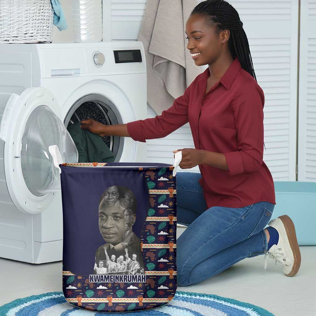 Kwame Nkrumah Laundry Basket Ghana Pan-African Print Design Portrait and Anti-Colonial Legacy Tribute - African Pride