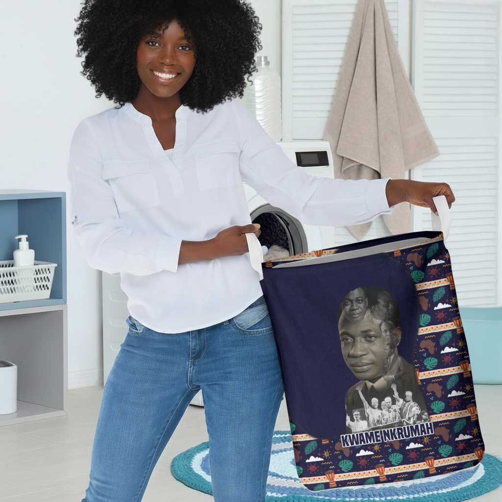 Kwame Nkrumah Laundry Basket Ghana Pan-African Print Design Portrait and Anti-Colonial Legacy Tribute - African Pride