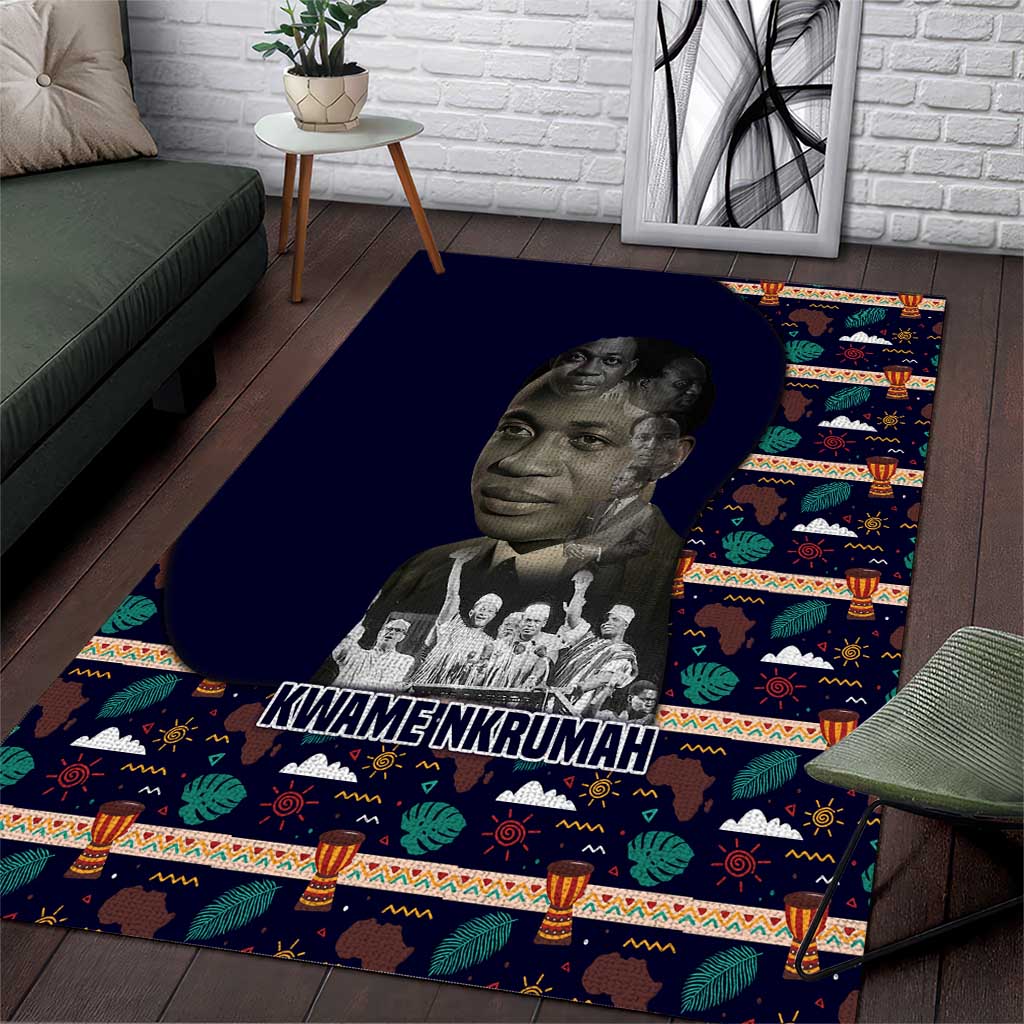 Kwame Nkrumah Area Rug Ghana Pan-African Print Design Portrait and Anti-Colonial Legacy Tribute - African Pride