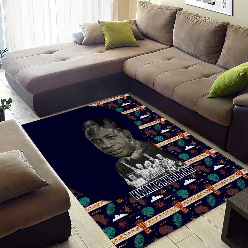 Kwame Nkrumah Area Rug Ghana Pan-African Print Design Portrait and Anti-Colonial Legacy Tribute - African Pride