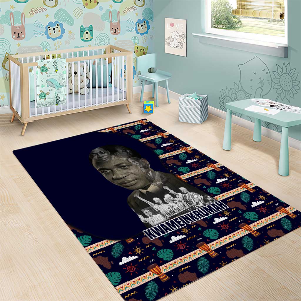 Kwame Nkrumah Area Rug Ghana Pan-African Print Design Portrait and Anti-Colonial Legacy Tribute - African Pride