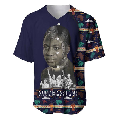 Kwame Nkrumah Baseball Jersey Ghana Pan-African Print Design Portrait and Anti-Colonial Legacy Tribute - African Pride