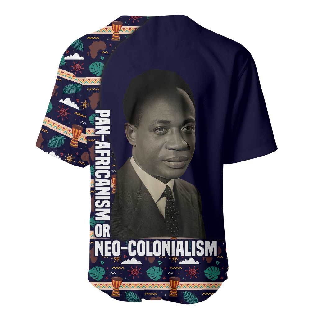 Kwame Nkrumah Baseball Jersey Ghana Pan-African Print Design Portrait and Anti-Colonial Legacy Tribute - African Pride